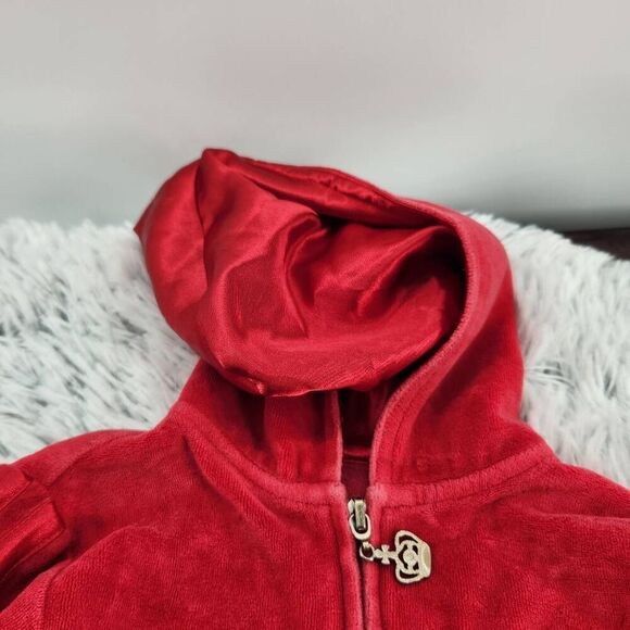 Girls Y2K Vintage Velour Tracksuit Red Arizona 2 Piece Girls Size 6 - Picture 6 of 11